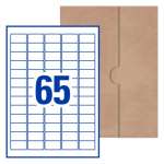 65UP 40 A4 Sheets Rectangle Adhesive White Labels 38.1 x 21.2mm
