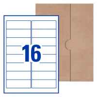 16UP 120 A4 Sheets Rectangle Adhesive White Labels 99.1 x 34mm