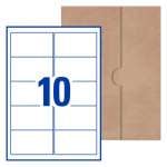 10UP 40 A4 Sheets Rectangle Adhesive White Labels 99.1 x 57mm