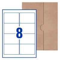 8UP 200 A4 Sheets Rectangle Adhesive White Labels 99.1 x 67.7mm