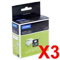 3 x Genuine Dymo LW Address Labels 25mm x 54mm - 500 Labels SD11352