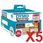 5 x Genuine Dymo LW Durable Shipping Labels 25mm x 89mm - 700 Labels SD1933081 1933081