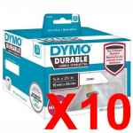 10 x Genuine Dymo LW Durable Shipping Labels 19mm x 64mm - 900 Labels SD1933085 1933085
