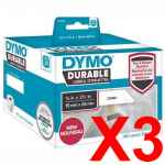3 x Genuine Dymo LW Durable Shipping Labels 19mm x 64mm - 900 Labels SD1933085 1933085