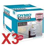3 x Genuine Dymo LW Durable Extra Large Shipping Labels 104mm x 159mm - 200 Labels SD1933086 1933086