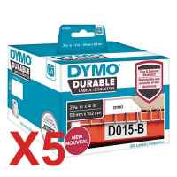 5 x Genuine Dymo LW Durable Large Shipping Labels 59mm x 102mm - 300 Labels SD1933088 1933088