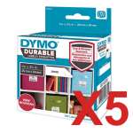 5 x Genuine Dymo LW Durable Address Labels 25mm x 54mm - 160 Labels SD1976411 1976411