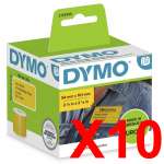 10 x Genuine Dymo LW Yellow Shipping Labels 54mm x 101mm - 220 Labels SD2133400 2133400