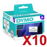10 x Genuine Dymo LW Non-Adhesive Name Badge Labels 62mm x 106mm - 250 Labels SD30856 S0929110