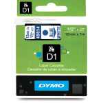 1 x Genuine Dymo D1 Label Tape 12mm Blue on White 45014 - 7 metres