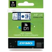 Dymo D1 Label Tape 12mm Blue on White 45014