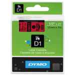 1 x Genuine Dymo D1 Label Tape 12mm Black on Red 45017 - 7 metres