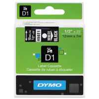 1 x Genuine Dymo D1 Label Tape 12mm White on Black 45021 - 7 metres