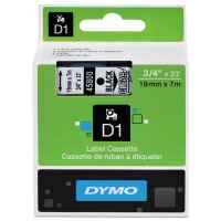 Dymo D1 Label Tape 19mm Black on Clear 45800