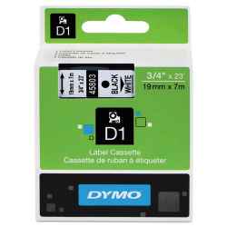 Dymo D1 Label Tape 19mm Black on White 45803