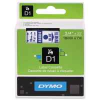 Dymo D1 Label Tape 19mm Blue on White 45804