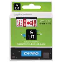 Dymo D1 Label Tape 19mm Red on White 45805