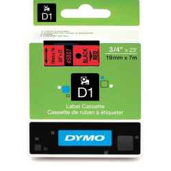 Dymo D1 Label Tape 19mm Black on Red 45807