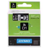 Dymo D1 Label Tape 19mm White on Black 45811