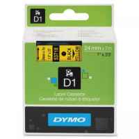 1 x Genuine Dymo D1 Label Tape 24mm Black on Yellow 53718 - 7 metres