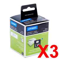 3 x Genuine Dymo LW Address Labels 28mm x 89mm - 260 Labels SD99010 S0722370