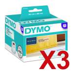 3 x Genuine Dymo LW Large Address Clear Plastic Labels 36mm x 89mm - 260 Labels SD99013 S0722410