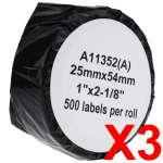 3 x Compatible Dymo LW Address Labels 25mm x 54mm - 500 Labels SD11352 S0722520