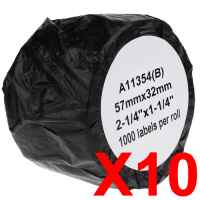 10 x Compatible Dymo LW Multi Purpose Labels 57mm x 32mm - 1000 Labels SD11354 S0722540