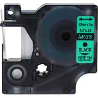 1 x Compatible Dymo D1 Label Tape 12mm Black on Green 45019 - 7 metres