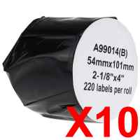 10 x Compatible Dymo LW Shipping Labels 54mm x 101mm - 220 Labels SD99014