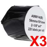 3 x Compatible Dymo LW Shipping Labels 54mm x 101mm - 220 Labels SD99014 S0722430