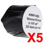 5 x Compatible Dymo LW Shipping Labels 54mm x 101mm - 220 Labels SD99014 S0722430