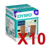 10 x Genuine Dymo LW Extra Large Shipping Labels 104mm x 159mm - 220 Labels S0904980 S0904980