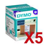 5 x Genuine Dymo LW Extra Large Shipping Labels 104mm x 159mm - 220 Labels S0904980 S0904980