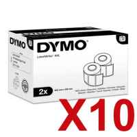 10 x Genuine Dymo LW Small Shipping Labels 59mm x 102mm - 2 Rolls of 575 Labels/Roll S0947420 S0947420