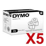 5 x Genuine Dymo LW Small Shipping Labels 59mm x 102mm - 2 Rolls of 575 Labels/Roll S0947420 S0947420