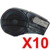 10 x Compatible Brady M21-250-595-WT 139744 Black on White 6.35mm x 6.4m B-595 Durable Vinyl Material Label