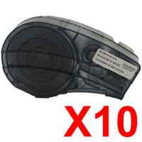 10 x Compatible Brady M21-375-595-WT 142800 Black on White 9.53mm x 6.4m B-595 Durable Vinyl Material Label