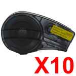 10 x Compatible Brady M21-375-595-YL 142803 Black on Yellow 9.53mm x 6.4m B-595 Durable Vinyl Material Label