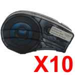 10 x Compatible Brady M21-500-499 110894 Black on White 12.7mm x 4.88m B-499 Nylon Cloth Label