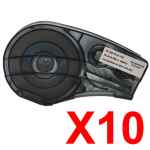 10 x Compatible Brady M21-750-595-WT 142797 Black on White 19.05mm x 6.4m B-595 Durable Vinyl Material Label