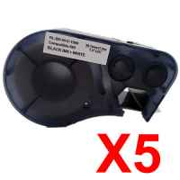 5 x Compatible Brady MC-1500-595-WT-Bk 143374 Black on White 38.1mm x 7.62m B-595 Durable Vinyl Material Label