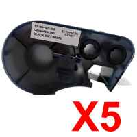 5 x Compatible Brady MC-500-595-WT-BK 143371 Black on White 12.7mm x 7.62m B-595 Durable Vinyl Material Label