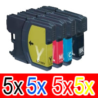 20 Pack Compatible Brother LC-133 Ink Cartridge Set (5BK,5C,5M,5Y)