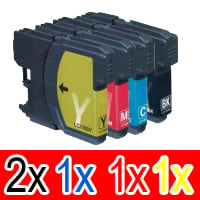 5 Pack Compatible Brother LC-133 Ink Cartridge Set (2BK,1C,1M,1Y)