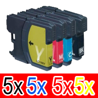 20 Pack Compatible Brother LC-137XL LC-135XL Ink Cartridge Set (5BK,5C,5M,5Y)