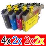 10 Pack Compatible Brother LC-233 Ink Cartridge Set (4BK,2C,2M,2Y)