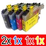 5 Pack Compatible Brother LC-233 Ink Cartridge Set (2BK,1C,1M,1Y)
