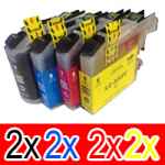 8 Pack Compatible Brother LC-233 Ink Cartridge Set (2BK,2C,2M,2Y)