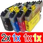 5 Pack Compatible Brother LC-237XL LC-235XL Ink Cartridge Set (2BK,1C,1M,1Y)